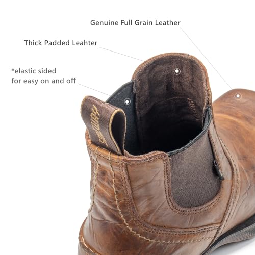 SUREWAY Mens Western Chelsea Cowboy Boots for Men Square Toe,All-Weather Rugged Slip-On Work/Casual/Dress Boots Shoes for Men,Built for Comfort & Durability3