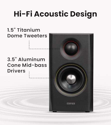 Image of Edifier S355DB 2.1 Powered Bookshelf Speakers with Wireless 8 inch Subwoofer, 150W Tri-Amp Hi-Res Audio, Computer Speaker System, Bluetooth 6.0 with LDAC, HDMI /Optical /Coaxial Inputs for PC, TV (Black)