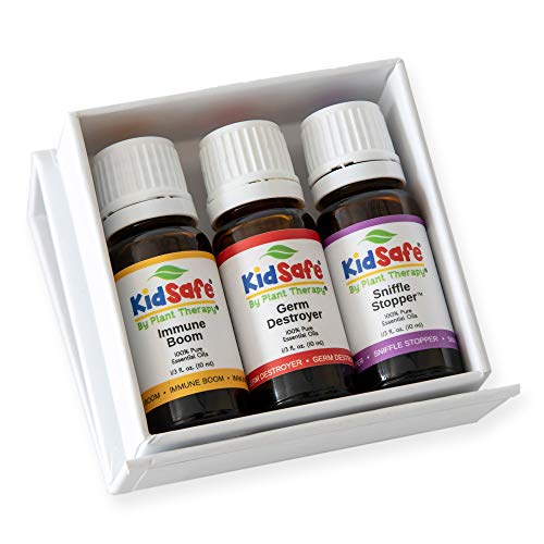 Plant Therapy Essential Oils KidSafe Wellness Sampler Boxed Set Includes Germ Destroyer, Immune