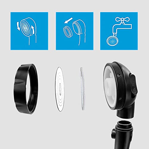 KAIYING Chuveiro portátil de alta pressão sem perfuração com interruptor de pausa ON/OFF 3 modos de