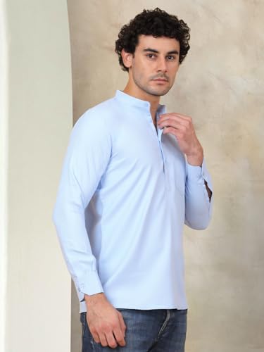 Image of Jompers Men's Cotton Regular Fit Solid Short Kurta