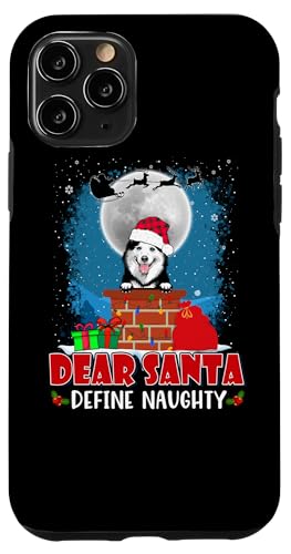 Dear Santa Define Naughty Siberian Husky Dog Funny Christmas Coque pour iPhone 11 Pro