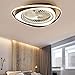 Wentylator sufitowy LED z oświetleniem, 38 W, niewidzialny wentylator, regulowany, nowoczesny, do sypialni, lampa sufitowa z możliwością ściemniania, do salonu, lampa z pilotem zdalnego sterowania, cicha praca w pokoju dziecięcym, wentylator
