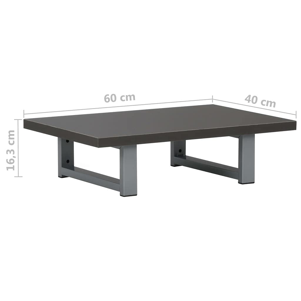 2-TLG. Juego de muebles de baño gris con lavabo de cerámica, estante de pared de madera y marco de metal, 60 x 40 x 16,3 cm, lavabo ovalado, ahorro de espacio para baño, lavabo, inodoro