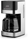 Melitta Aroma Tocco Cafetière à filtre en verre 10 tasses, Noir | Automatique et programmable, arrêt automatique, panneau de contrôle tactile, accent en acier inoxydable avec filtre à café 5 pièces