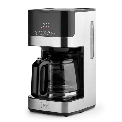 Melitta Aroma Tocco Glass Drip Coffee Maker | Programmable Coffee Machine | Glass Carafe Coffee Pot | 10 Cup Coffee Maker | Glass Touch Control Panel | Stainless Steel accented Coffee Maker