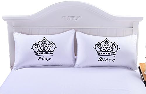 Decorative Couples Pillowcases,“LO”&“VE” Set of 2 Printed Pillowcases,Romantic Couple Pillow Covers Perfect for Decoration of Bedroom,Living Room,Gift of Anniversary,Wedding