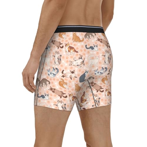 Novastar Mens Extended Length Boxer Briefs - Cute Cat_E Mens Underwear Boxer Briefs With Elastic Band2