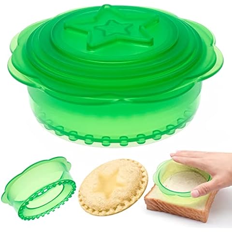 6 in 1 Sandwich Cutter and Sealer Set Star Circular Shape Sandwich Cutters for Children DIY Bread Sandwich Cookie Maker Creative Vegetable Cutters for Boys Girls Lunchbox and Bento Box Cover