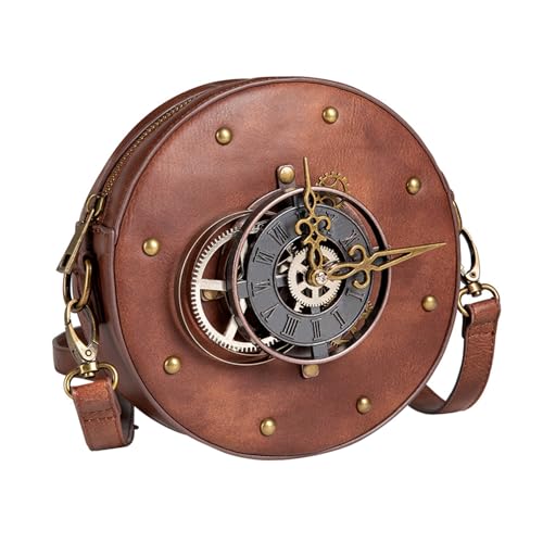 Paquet bandoulière rond vintage convertible en pochette polyvalente pour femme active
