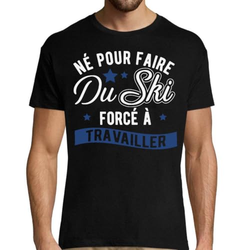 T-Shirt Homme Ski 6 le cadeau fête des pères idéal et rigolo pour papa skieur