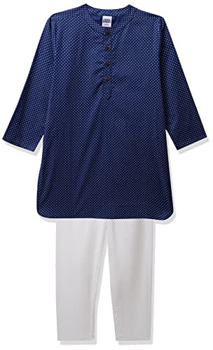 Image of Amazon Brand - Jam & Honey Regular Boys Kurta Sets PJ-SLUB Cobalt Blue 9-10 Years