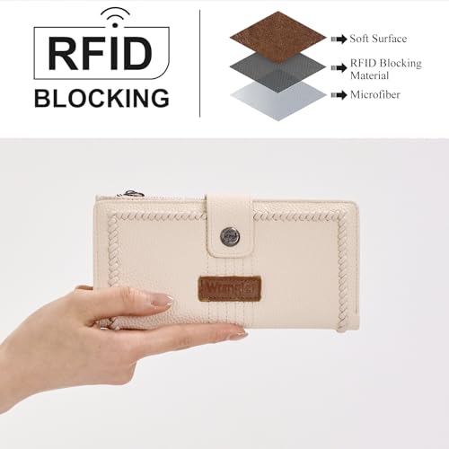 Image of Montana West X Wrangler Wallets for Women Ladies Female Bifold Card Cases Money Organizer Minimalist Travel Wallet with Rfid Lining and ID Window