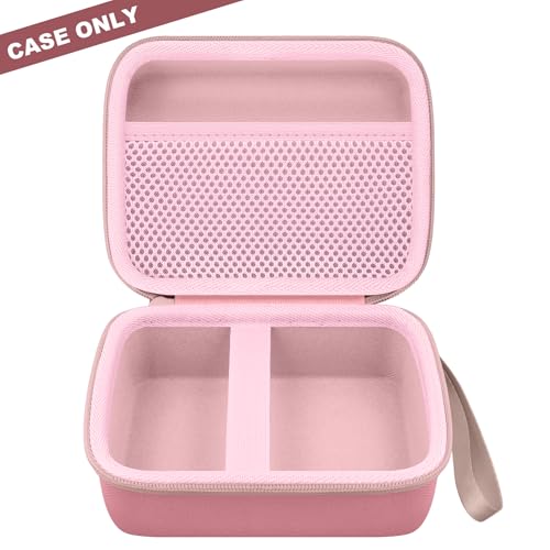 Image of Hard Case for Nelko PP01 /PP03 Color Mini Portable Printer, Pink | Features a Mesh Pocket for Accessories. Hand Strap for Easy Carrying. Hard EVA Shell with Soft Velvet Lining. Case Only