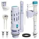 2-Inch Dual Flush Valve Replacement Kit for 2-Piece Toilets, Universal Toilet Repair Kit with Push Button, Fill Valve, Gasket & Bolts,Compatible with Glacier Bay, Kohler, American Standard, and Toto