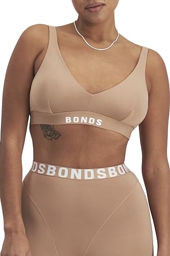 Image of Bonds Women's Anti-Chafing Bralette Bra, Chafe Off Bralette, Viscose /Bamboo Moisture-Wicking Plunge Bra for Women