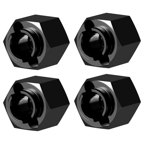 RCHUBAM 1/18 RC Wheel Hex 4PCS 6mm Wheel Hex Adaptor Set Compatible with Redcat Ascent 1/18 Scale Ascent RC Rock Crawler Car (Black)