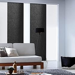 Panel Japones Habitacion Matrimonio MADECOSTORE - Panel japonés con tamiz Liso (45 x 260 cm), Color Gris
