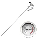Candy/Deep Fry Oil Thermometer for Frying with 12'' Probe & Pot Clip,- CookingThermometer for Frying Oil Candle Making Hot Deep Fryer (1, 12)