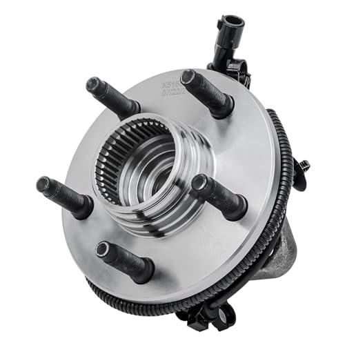 Image of Detroit Axle - 2pc 4WD Front Wheel Bearing Hub for 1998-2000 Ford Ranger Mazda B4000 [with 4-Wheel ABS] 5-Lug, Replacement 1999 Ranger B4000 Wheel Bearing and Hub Assembly