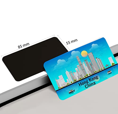 Image of dhcrafts Rectangular Rubber Fridge Magnet /Magnetic Card Blue China Hong Kong Design Pack of 1 (8.6cm x 5.4cm)