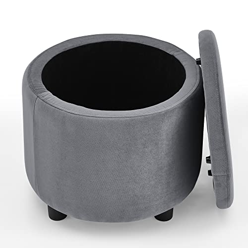 Merax 33” W 360-Degree Swivel Barrel Chair With Storage Ottoman, Velvet Accent Sofa Chair With Black Stainless Steel Base For Bedroom, Living Room, Hotel #TOP5