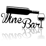 Wine Bar Metal Wall Decor for Living Room Metal kitchen Signs Words for Wall Decor Living Room Black Home Sign Wall Art Wall Panels for Interior Dining Kitchen