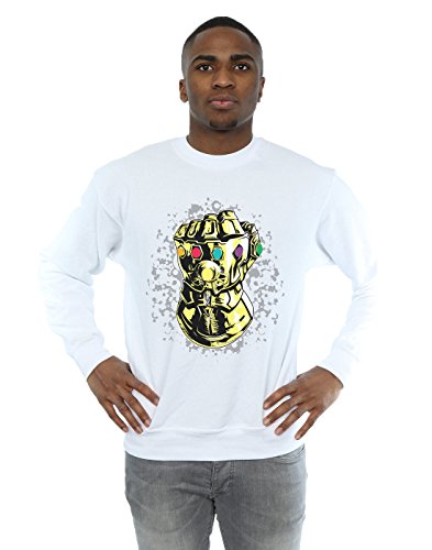Marvel Men's Avengers Infinity War Thanos Fist Sweatshirt White XX-Large