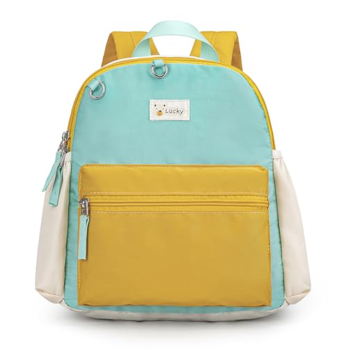 YiXiamo Mini mochila fofa de 25 cm para crianças e adultos, multicor - azul e verde, 24*20*11cm