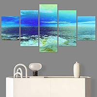 SIGNWIN 5 Panel Canvas Wall Art Modern Art Coastal Colorful Multicolor Photography Romantics Sunset for Home Decorations Ready to Hang - 60