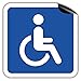 STROBO Magnetschild Rollstuhlfahrer 15x15cm + 2X Aufkleber Behindertenschild Magnetfolie Auto Rollstuhl