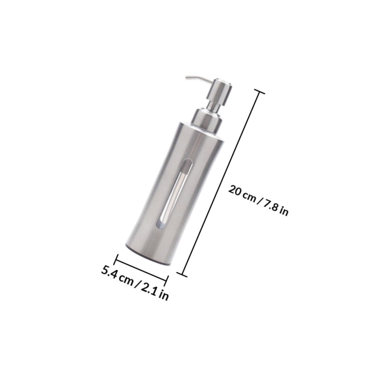 GARVALON Dispenser di Sapone le Mani in Acciaio Inox 304, Bottiglia Pompa a Pressione Visibile, Dispenser Ricaricabile per Bagno, Cucina e Lavanderia