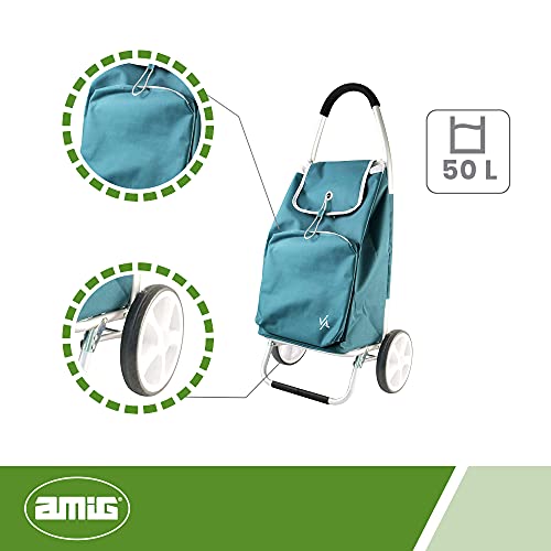AMIG - Einkaufstrolley, Thermofunktion, Modell 7, vier Räder, Grün, Fassungsvermögen 50 Liter, maximale Belastung: 15 kg – Bild 5
