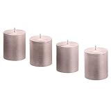  Sia - Lot de 4 bougies argentées rondes unis pour décoration de la maison