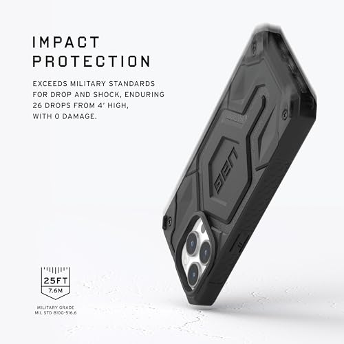 URBAN ARMOR GEAR UAG Case Compatible with iPhone 15 Pro Case 6.1" Monarch Pro Black Built-in Magnet Compatible with MagSafe Charging Premium Rugged Military Grade Dropproof Protective Cover - Image 3