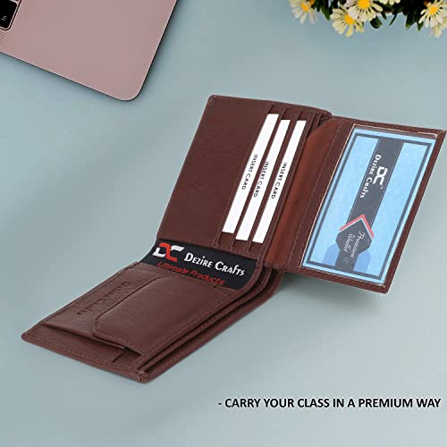 Image of Dezire Crafts Men Formal, Casual Black Artificial Leather Wallet (6 Card Slots) (Brown)