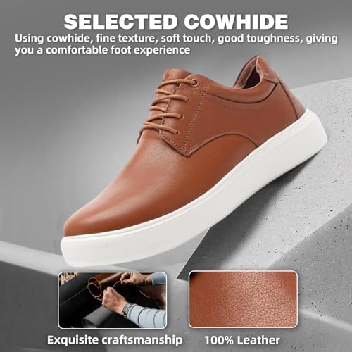 Image of OrthoComfoot Men's Orthopedic Business Leather Dress Shoes - Wide Arch Support Plantar Fasciitis Orthotics Oxford - Cap Toe Comfort Patent Tuxedo Sneakers for Foot and Heel Pain Relief