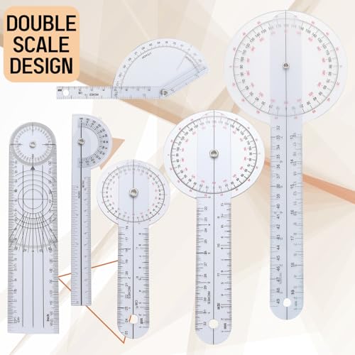 Relaxweex 9 Pcs Physical Therapy Goniometer Tools Set Include 6 Pcs 6, 8, 12 Inches Goniometer Set with 2 Pcs Retractable Body Measuring Tape and Gait Belt for Occupational Therapy - Image 5