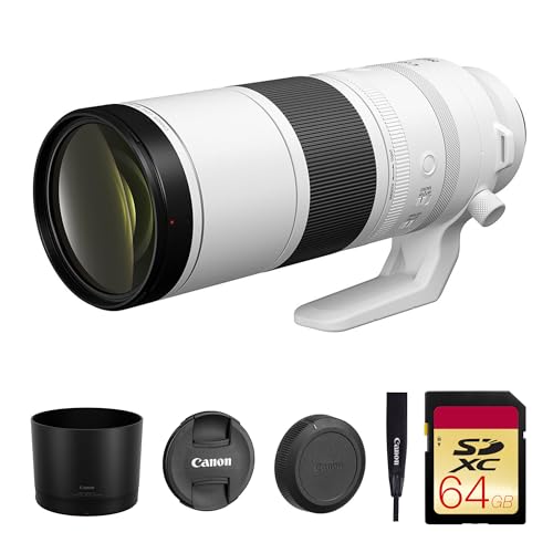 Canon RF 200-800mm f/6.3-9 ��USM�����Y ? �t���t���[�����]���Y�[�� ��u���␳�t�� �쐶�����A�X�|�[�c�A�쒹�ώ@�p (6263C002) + 64GB�������[�J�[�h�B