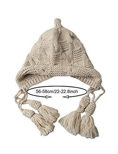 Anlaey Christmas Knitted Hats Crocheted Winter Beanie With Ear Flags Tassel Balls Warm Skull Cap Ski Hat For Women Girls #TOP5