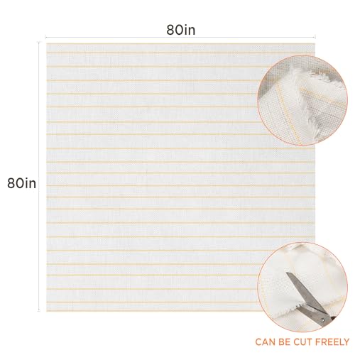 Image of 80 inch x 80 inch Large Tufting Cloth for Tufting Gun, Primary Tufting Cloth with Marked Lines, Durable Monks Cloth for Punch Needle, Edges Sewn for DIY Crafts