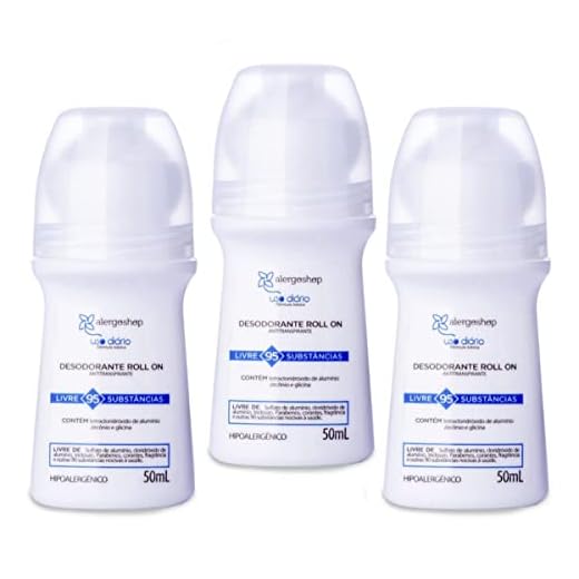 Genérico 3 Desodorantes Roll On Hipoalergênicos Antitranspirantes Sem Fragrância