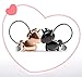 Wandi Couple Keychain, Magnetic Destined Kissing Unicorn Keychain Valentine's Love/Christmas Present (Rose Gold&Black)