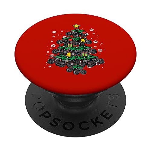 Monster Truck - Pigiama natalizio con albero di Natale, per ragazzi e bambini PopSockets PopGrip Intercambiabile