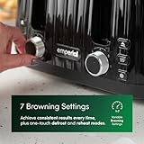 Emperial Flow Kettle and Toaster Set | 1.7L Cordless Electric Kettle | 4 Slice Toaster with Adjustable Browning | High Gloss Grooved Design (Black) - Image 6