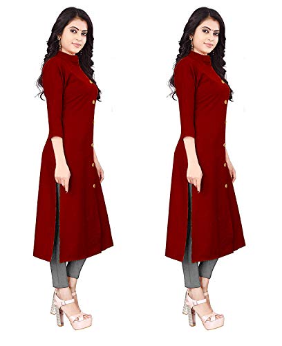 Image of NATEK Women's Cotton Straight Plain Kurtis Combo Pack of 2