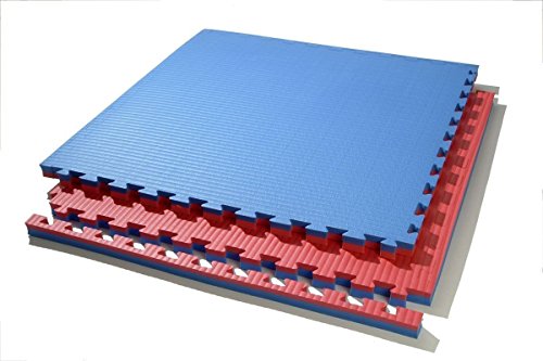 Grupo Contact Suelo de Tatami, Grosor 3 cm. Borde Liso, Azul y Rojo planchas de 1 m2 Cover