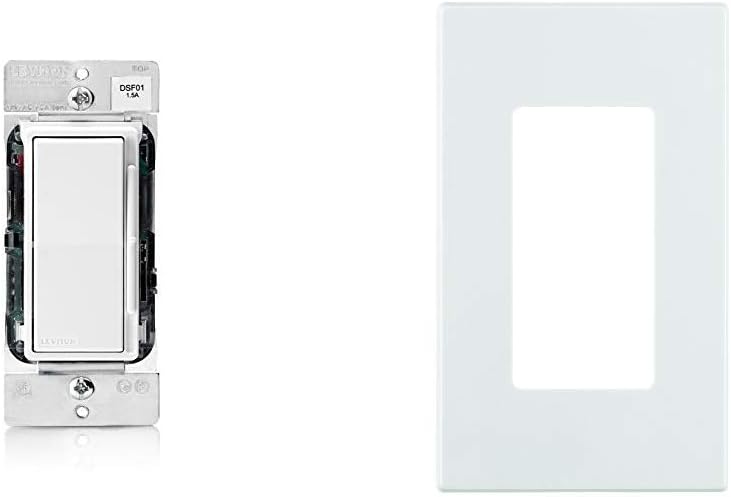 Leviton DSF01-10Z Decora Rocker Slide 1.5A Quiet Fan Speed Control, White - - 