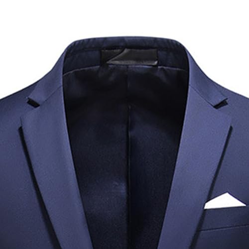 JEsilunmaMY Mens Slim 2 Piece Dress Suit Notch Lapel Business Formal Blazer Pants Sets Tuxedo Suits for Wedding Prom Dinner3
