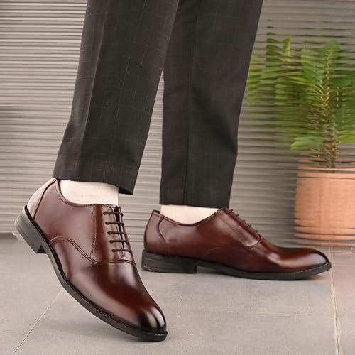 Image of Blue Leather by Centrino Genuine Leather Slip-On Men's Formal Shoe |Stylish with Soft Cushioned Insole |Trendy Non Lace-Up Design |Durable Leather with Anti-Skid Sole | Perfect for Formal Wear (4017)